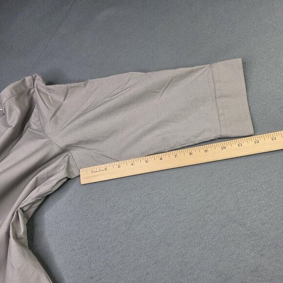 Tesla Shirt Womens L Gray Button Down 3/4 Sleeve Embroidered Logo Stretch Moto - Picture 11 of 13